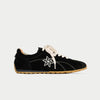 Aurora - Black Suede Wide Fit Sneakers