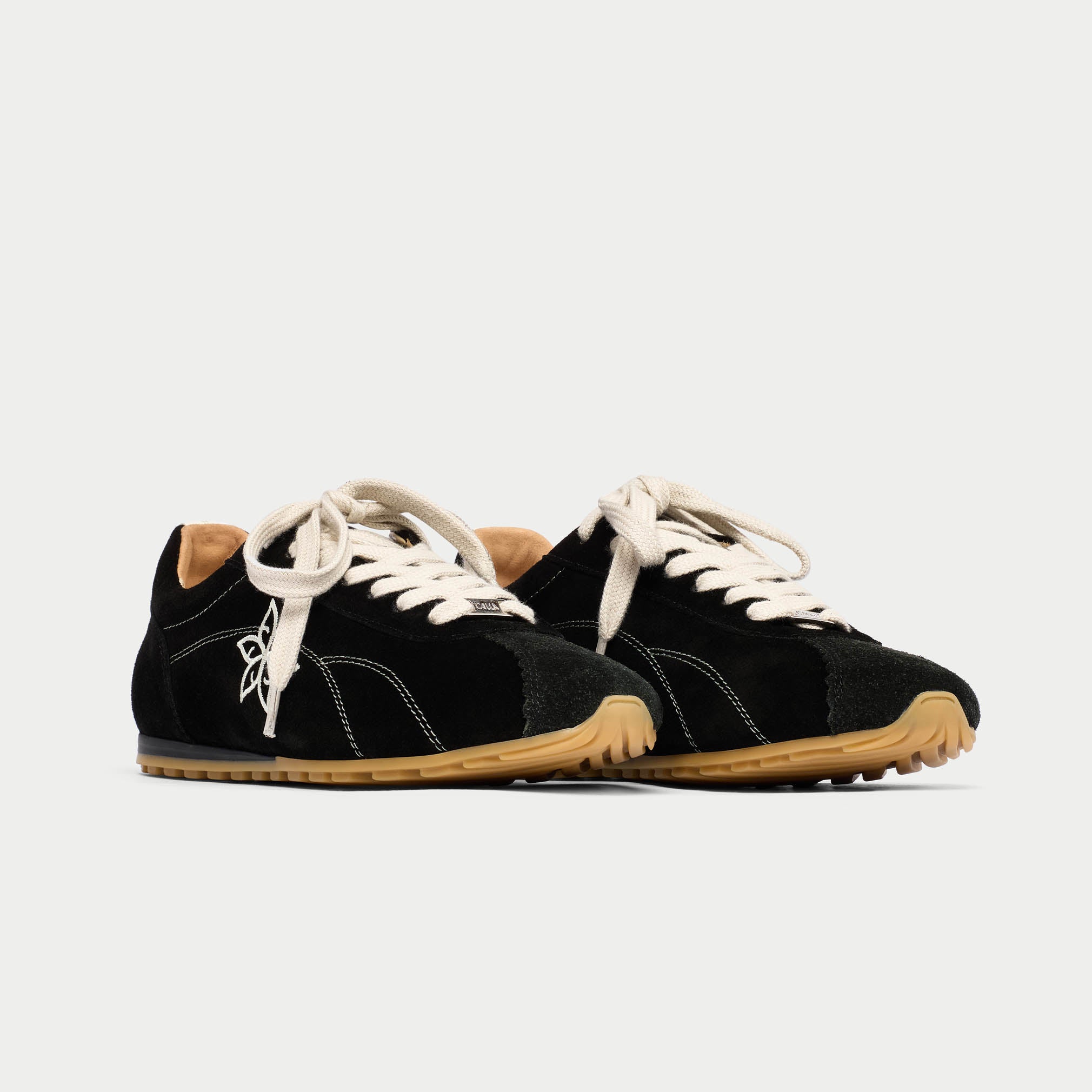 Aurora - Black Suede Wide Fit Sneakers