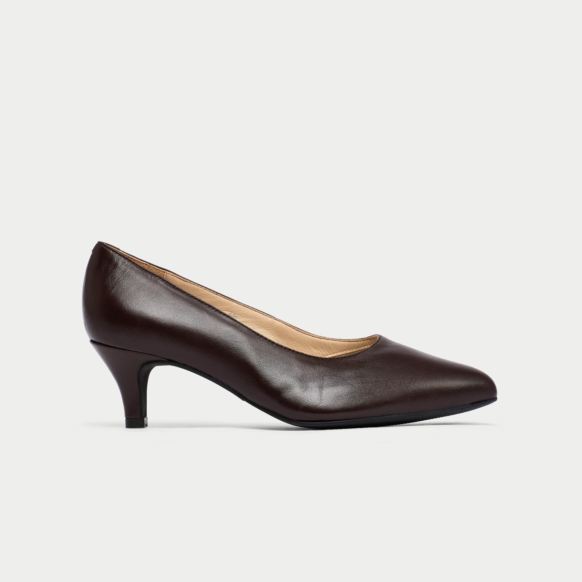 Ava - Coffee Leather Pumps