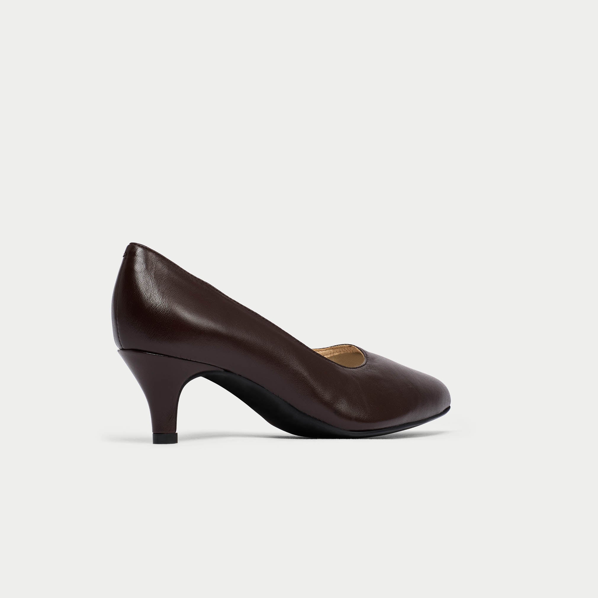 Ava - Coffee Leather Pumps