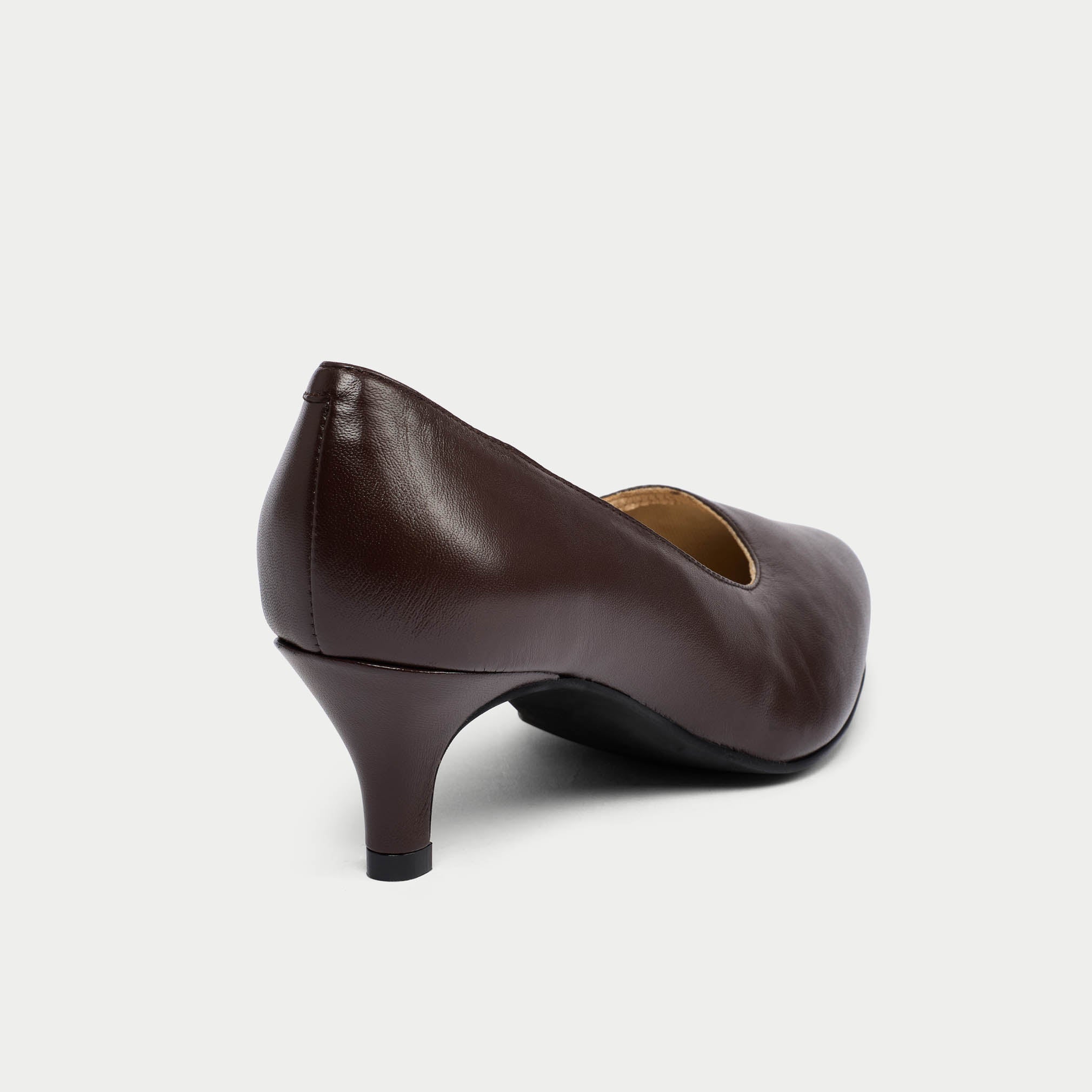 Ava - Coffee Leather Pumps