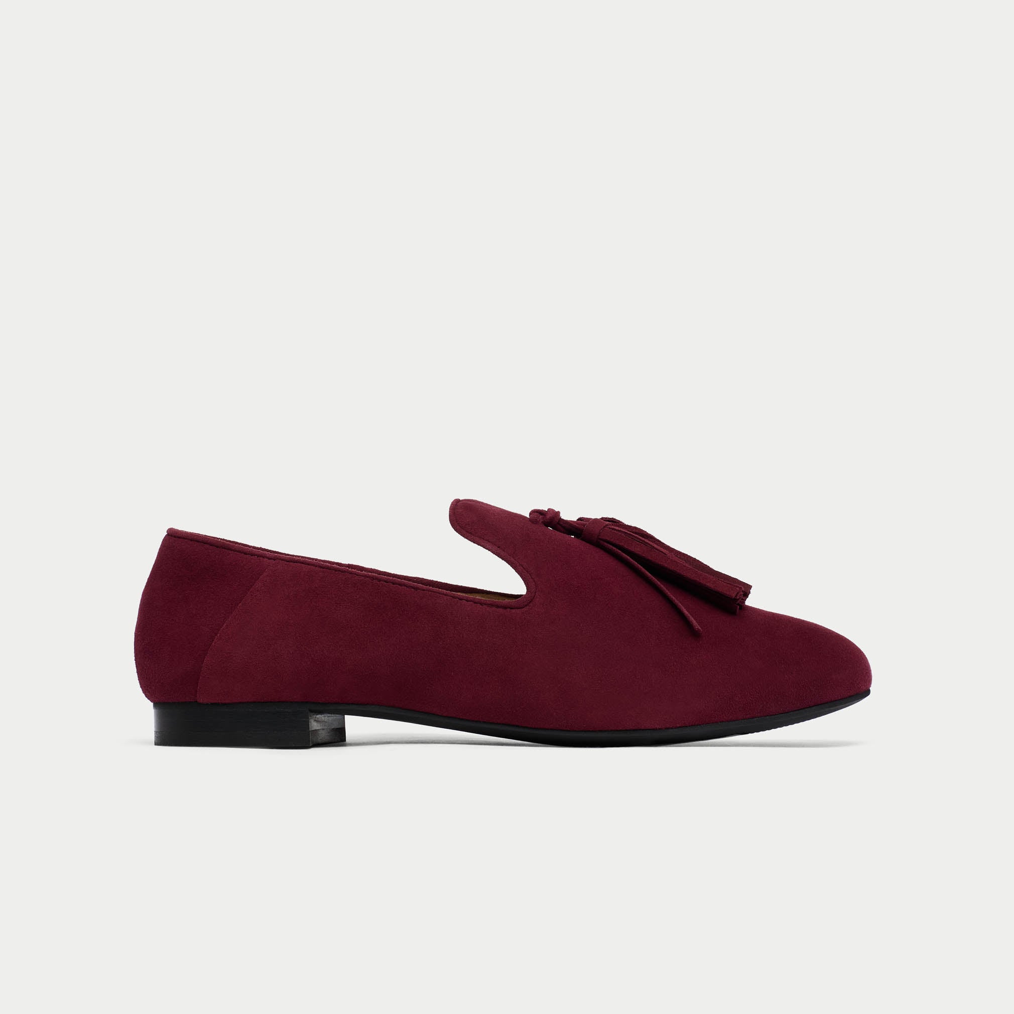 Freya - Burgundy Suede Loafers