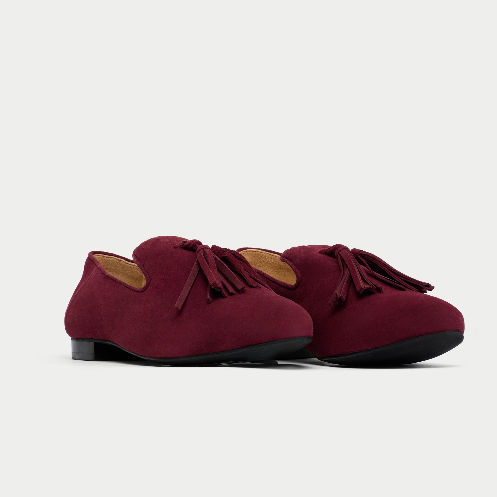 Freya - Burgundy Suede Loafers