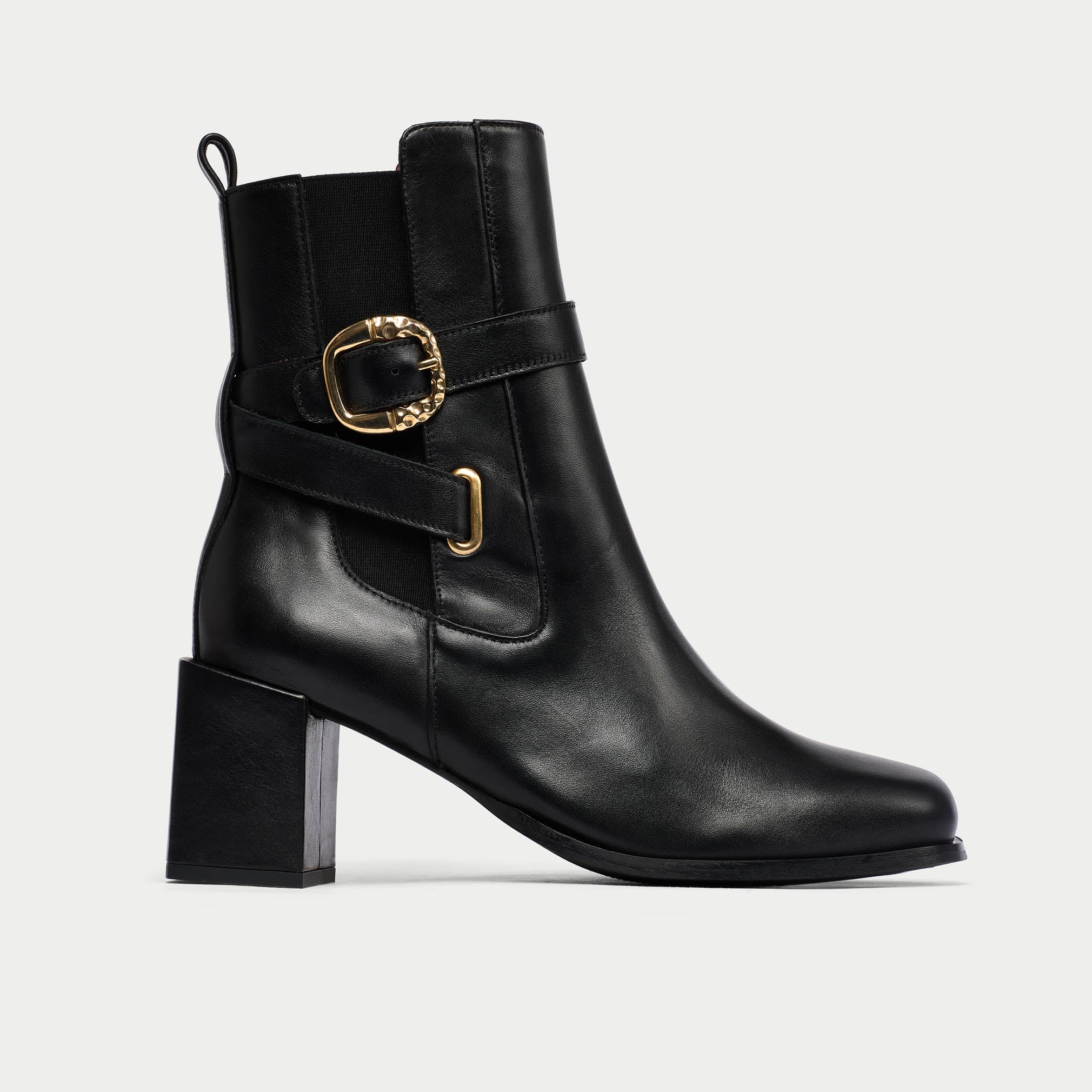 Calla Shoes | Maisie | Black Suede Kitten Heel boots