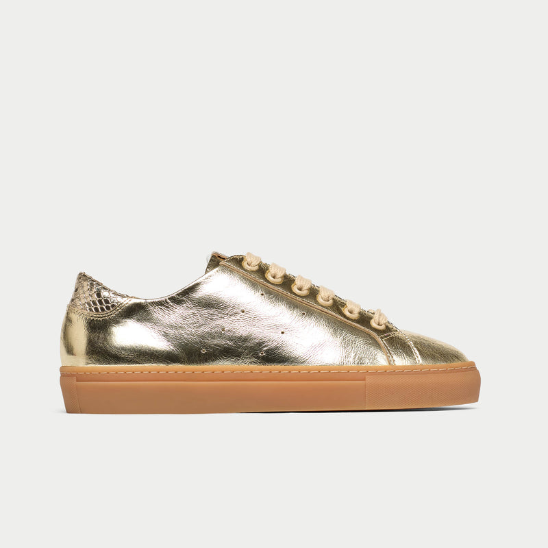 Star - Champagne Scaled Metallic Wide Fit Sneakers