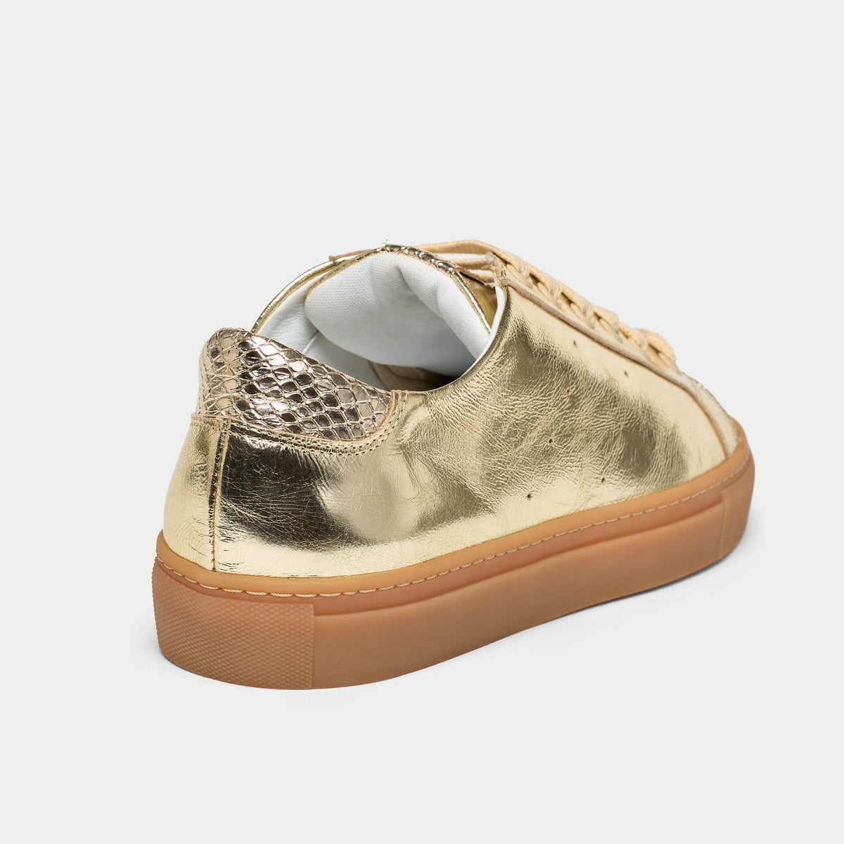 Star - Champagne Scaled Metallic Wide Fit Sneakers (image 6)
