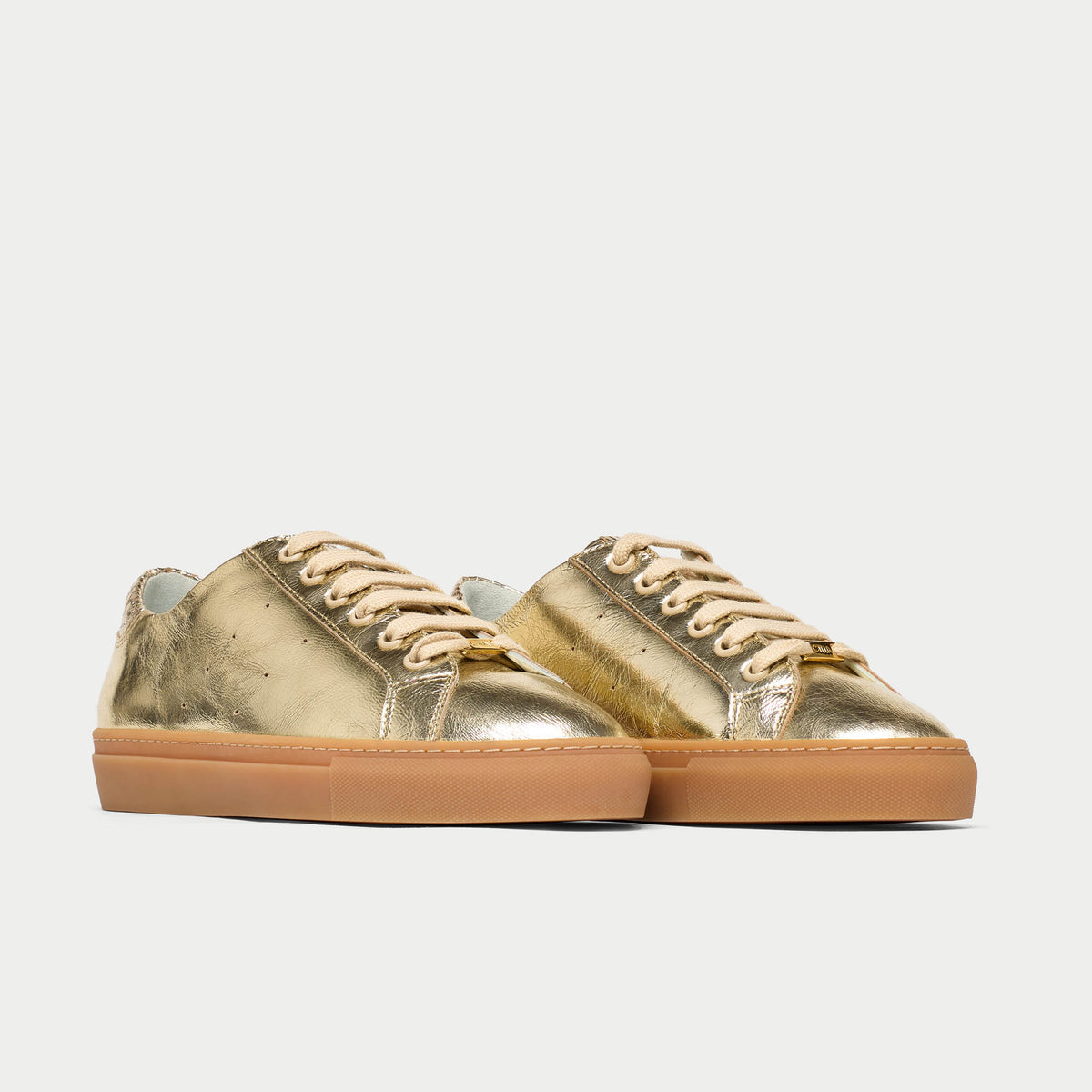 Star - Champagne Scaled Metallic Wide Fit Sneakers (image 2)