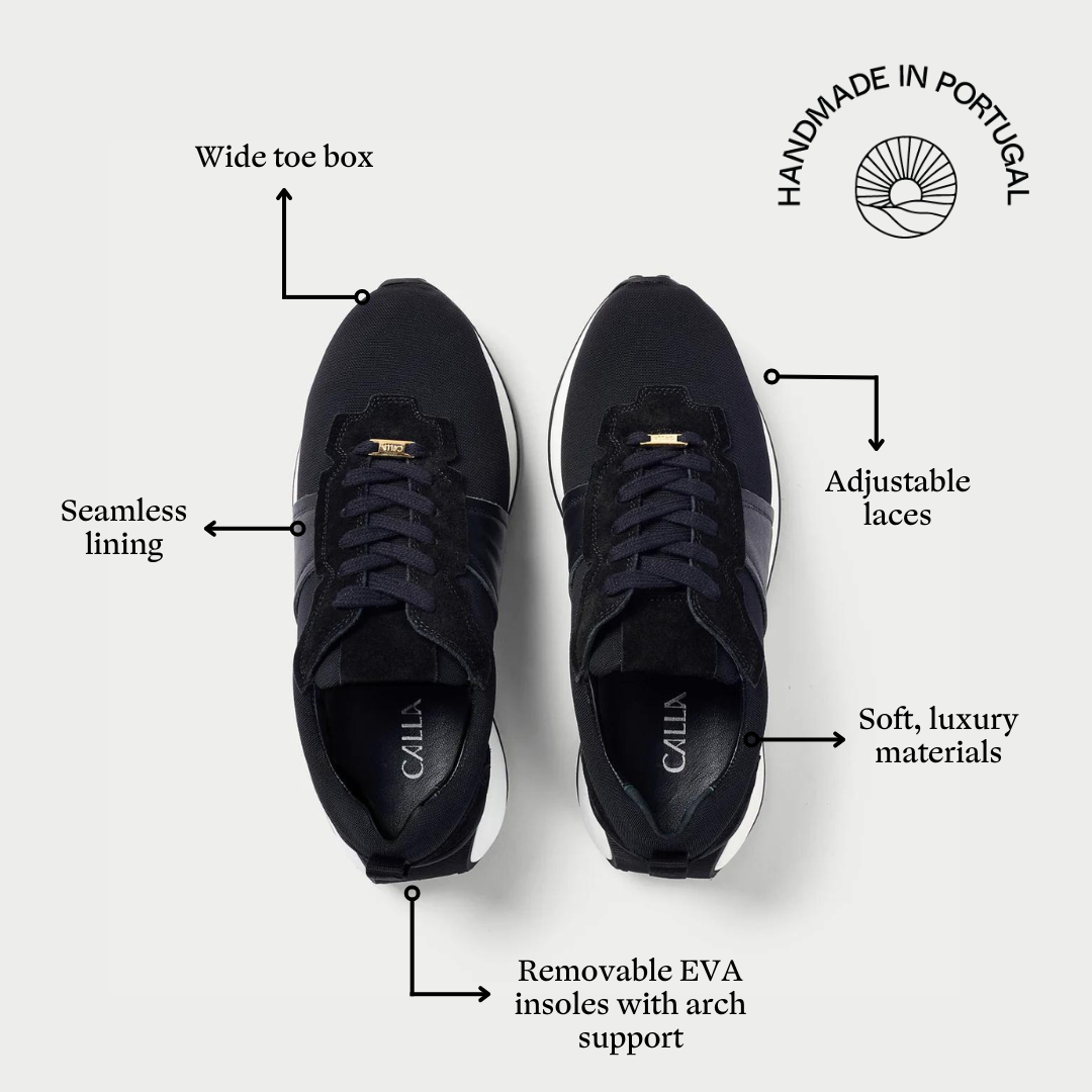 cosmos black sneakers features