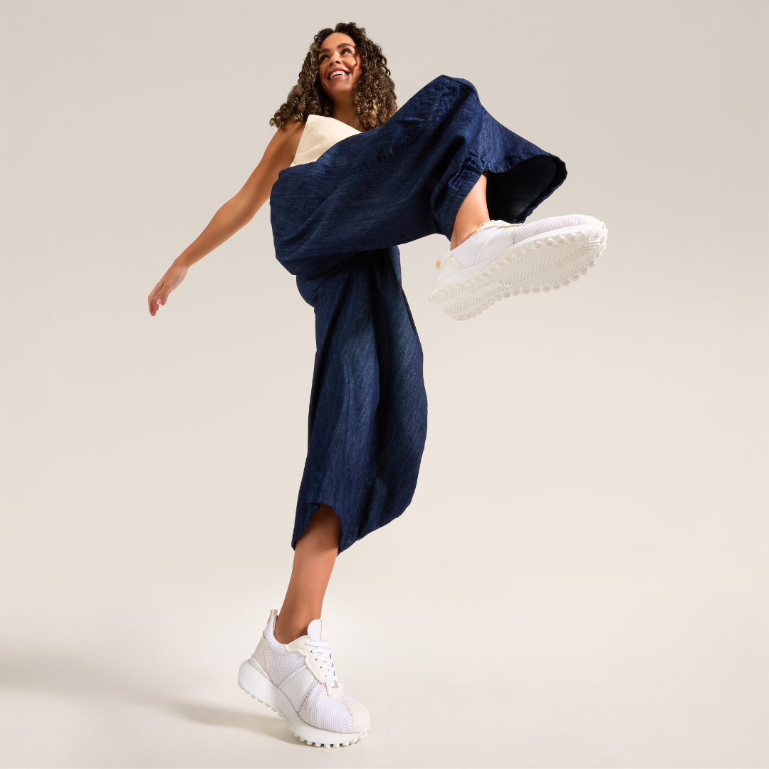 Cosmos - Chunky-Sole White Mesh Wide Fit Sneakers (image 3)