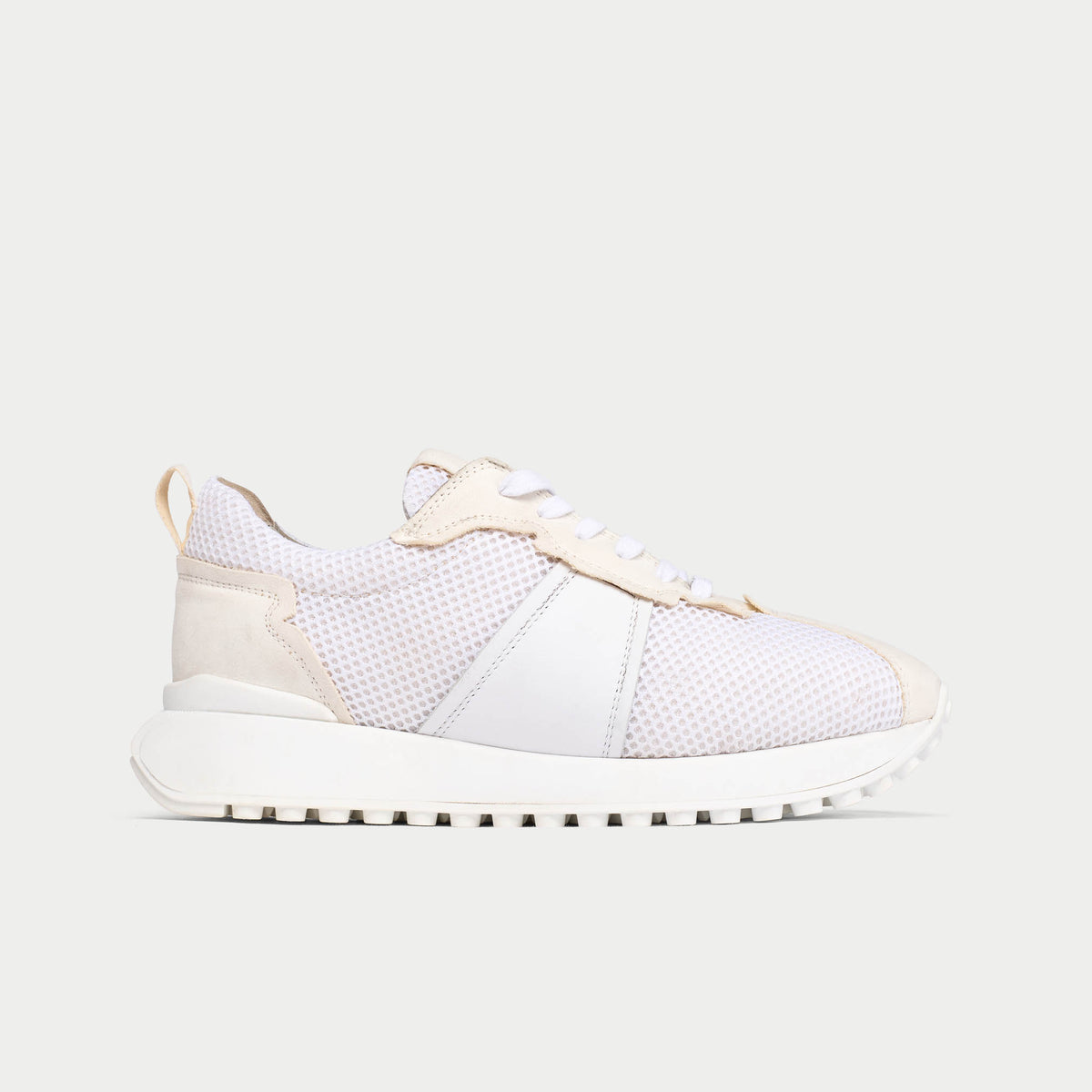 Cosmos - Chunky-Sole White Mesh Wide Fit Sneakers (image 2)