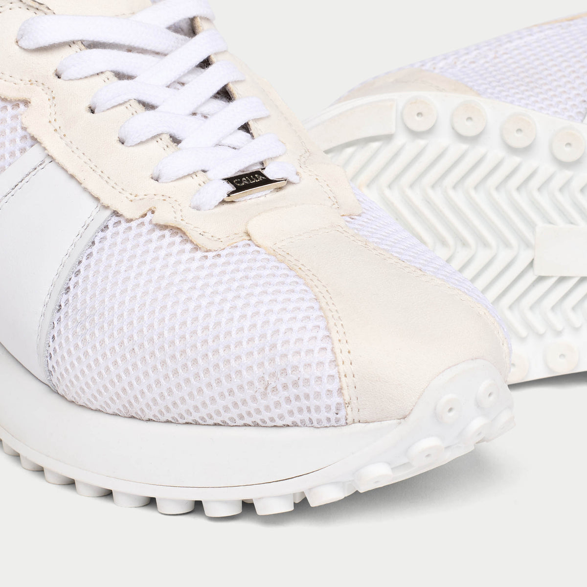 Cosmos - Chunky-Sole White Mesh Wide Fit Sneakers (image 6)