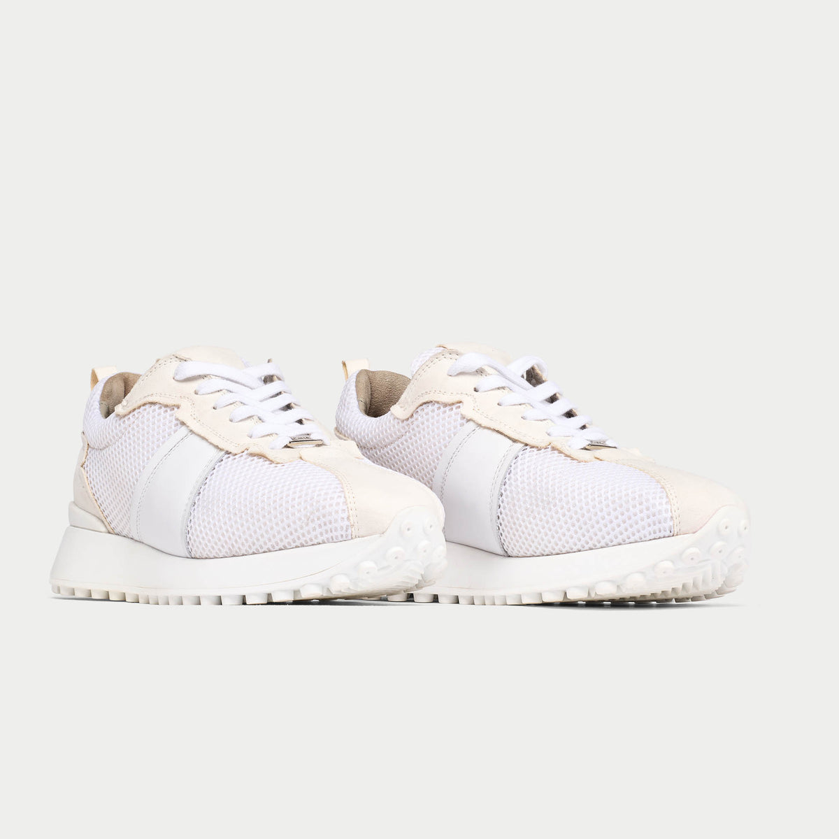Cosmos - Chunky-Sole White Mesh Wide Fit Sneakers (image 7)