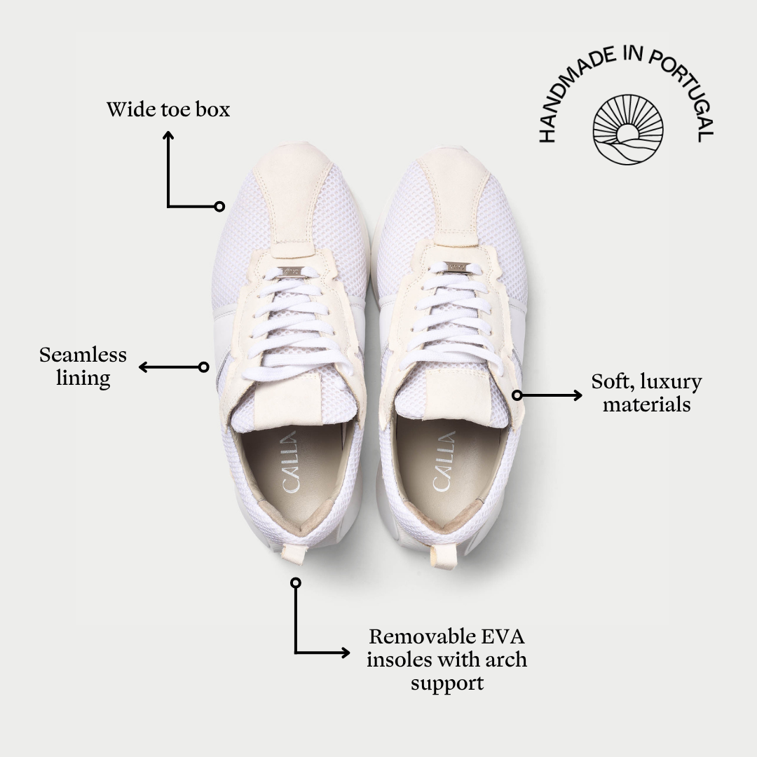 Cosmos - Chunky-Sole White Mesh Wide Fit Sneakers (image 4)