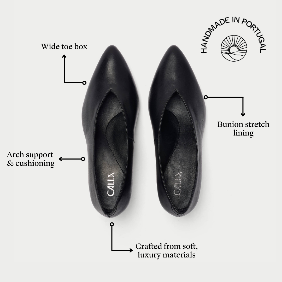 Courtney - Black Leather Pumps