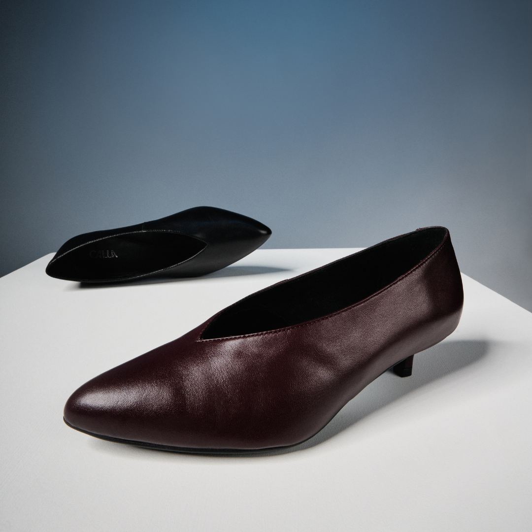 Courtney - Burgundy Leather Pumps