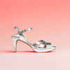 Emily - High-Shine Silver Leather Heeled Sandals