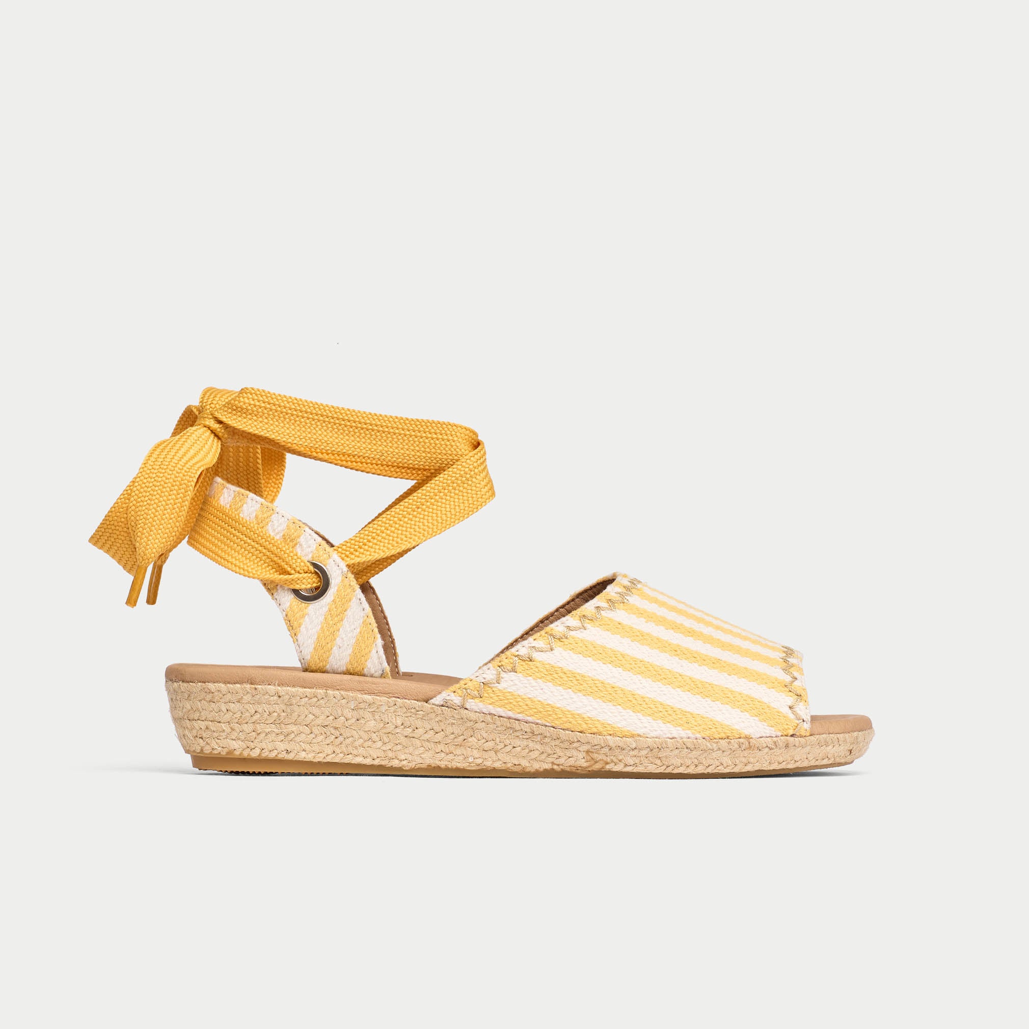 Evelyn - Lemon Canvas Espadrilles