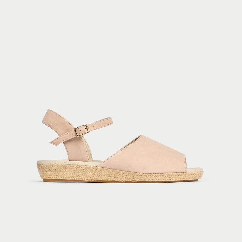 Francesca - Blush Suede Espadrilles