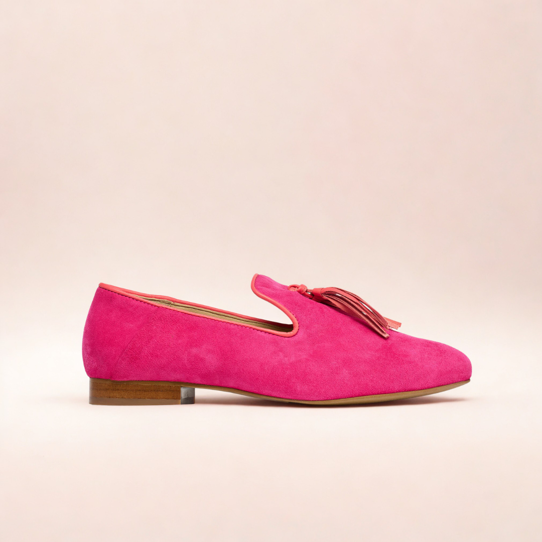 Freya - Fuchsia Suede Loafers
