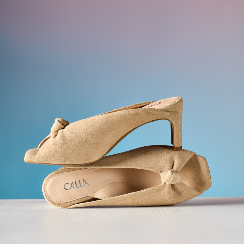 Greta - Taupe Suede Mules
