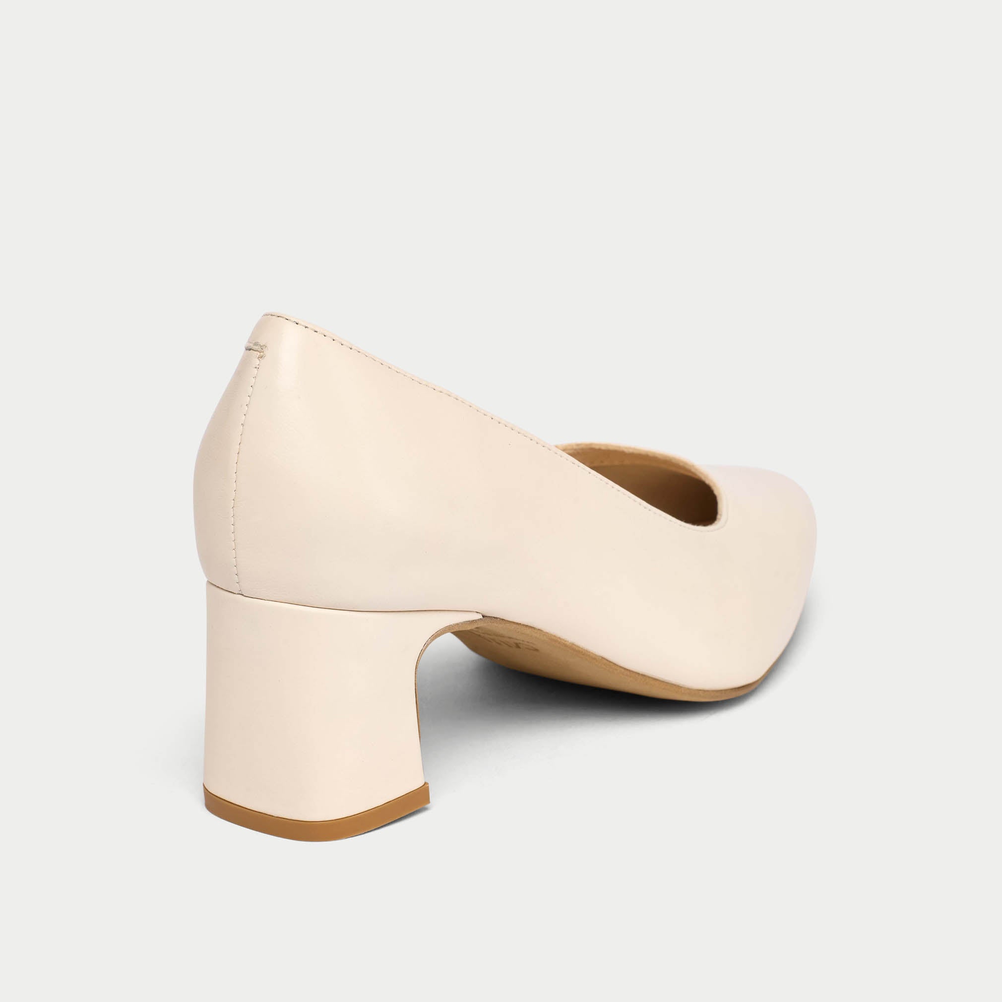 Hallie - Almond Leather Pumps