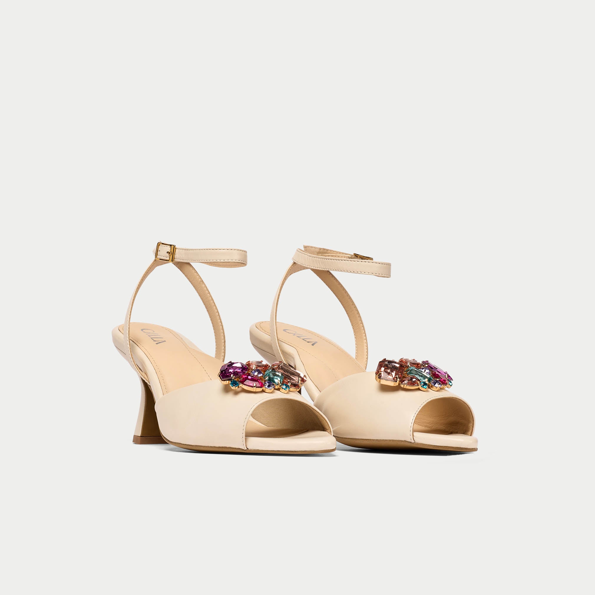 Kate neutral leather sandal pair