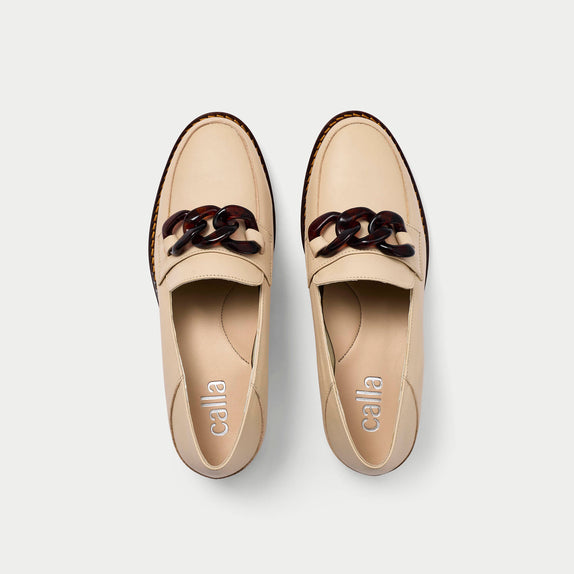 pair of Lucille neutral loafers