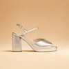 Margot - Champagne Leather Block Heels