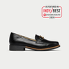 Meredith - Black Leather Loafers