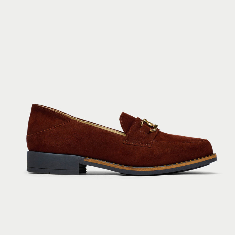 Meredith - Brown Suede Loafers