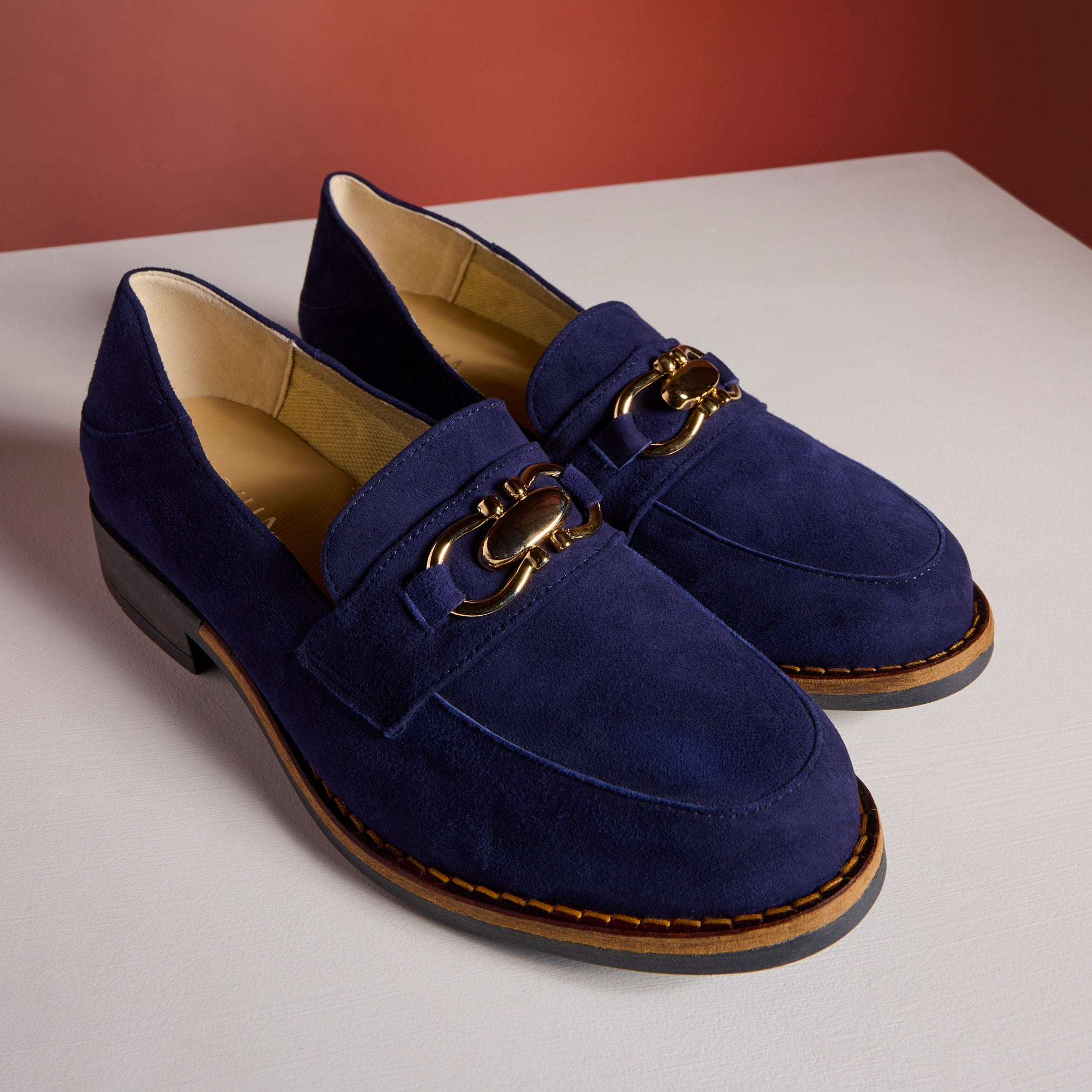 Meredith - Navy Suede Loafers