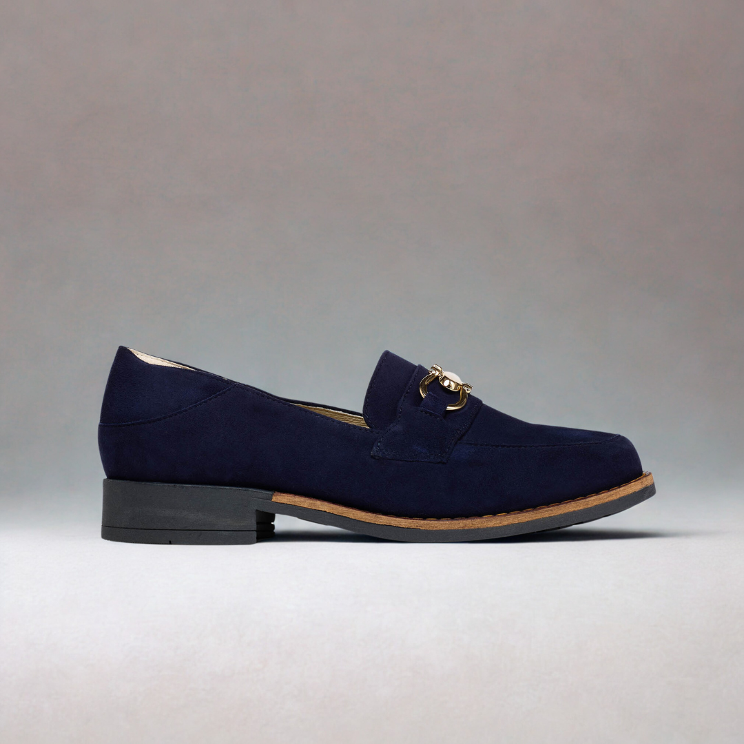 Meredith - Navy Suede Loafers