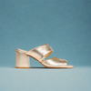 Mia - Champagne Leather Mules