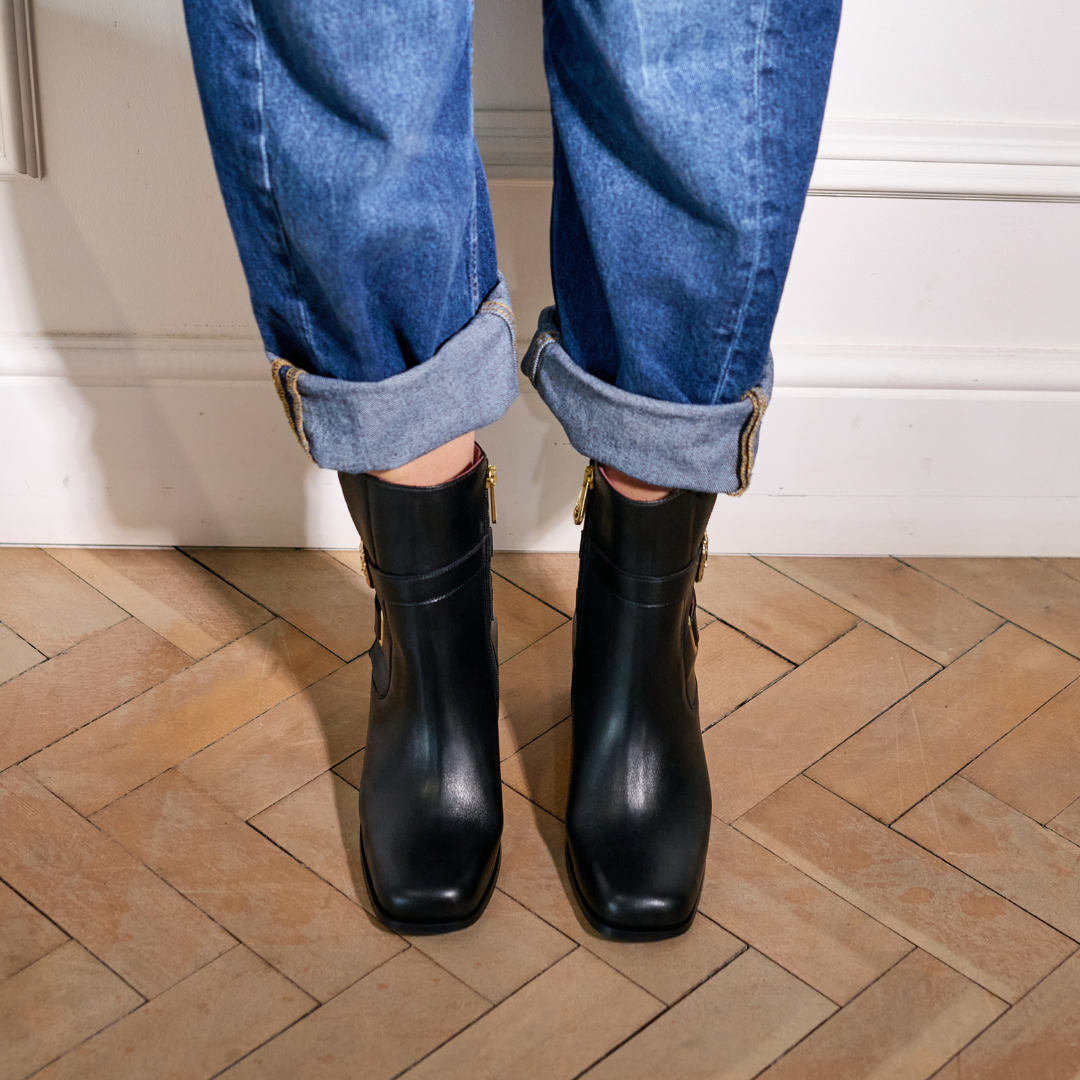 Miriam - Black Leather Boots