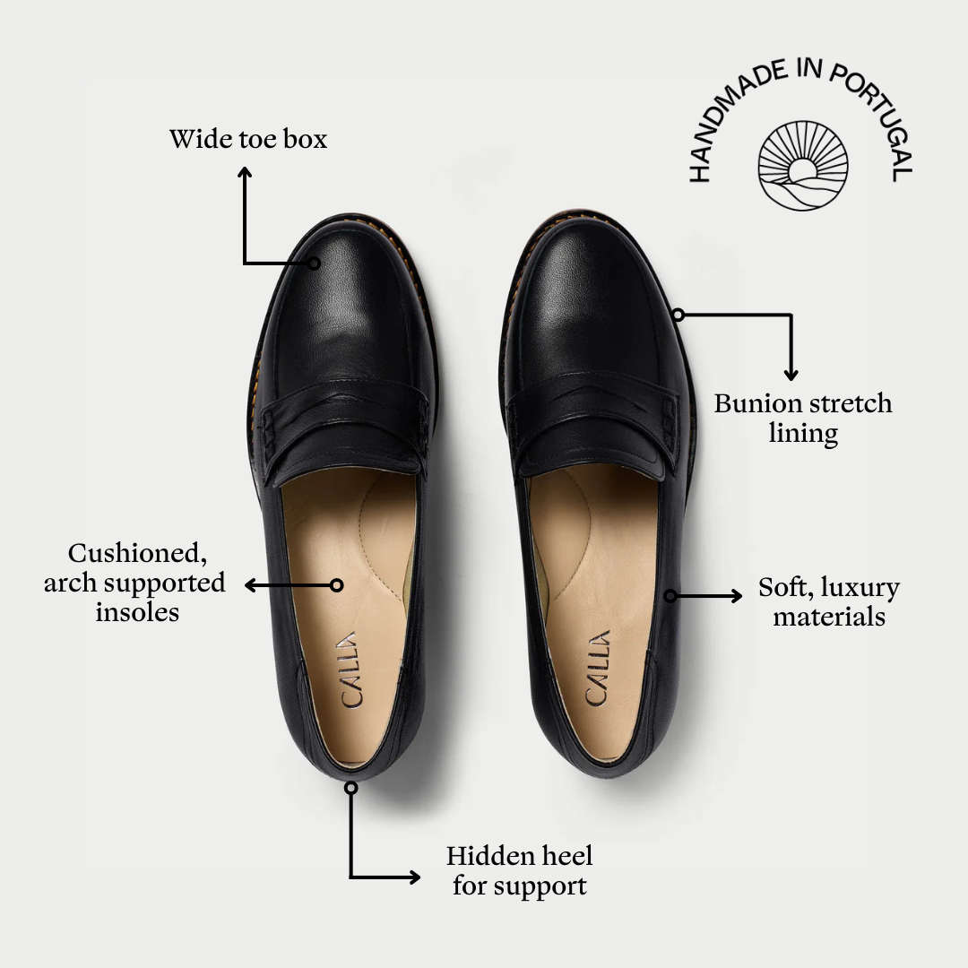 Nadia black loafers features