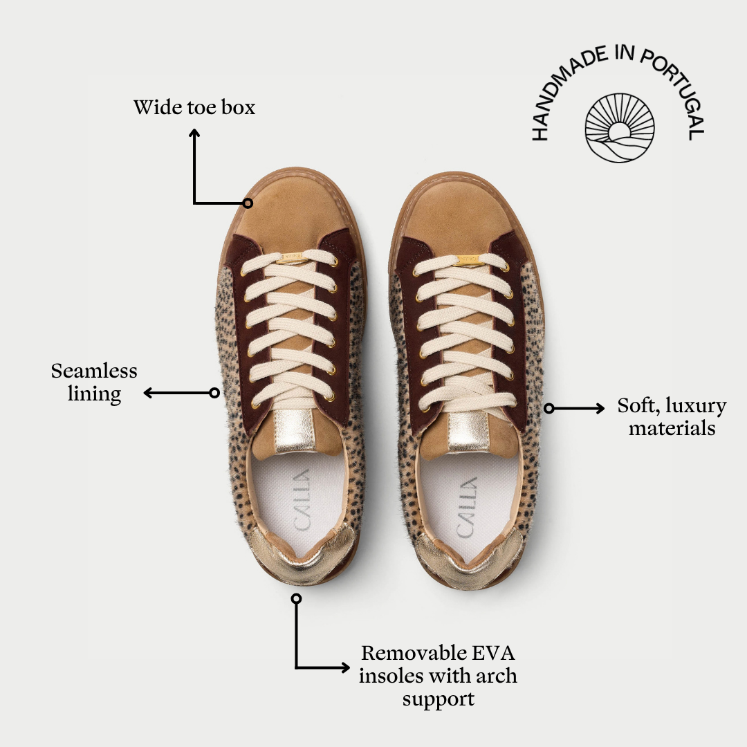 Neptune - Cheetah Wide Fit Sneakers