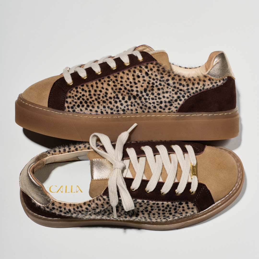 Neptune - Cheetah Wide Fit Sneakers