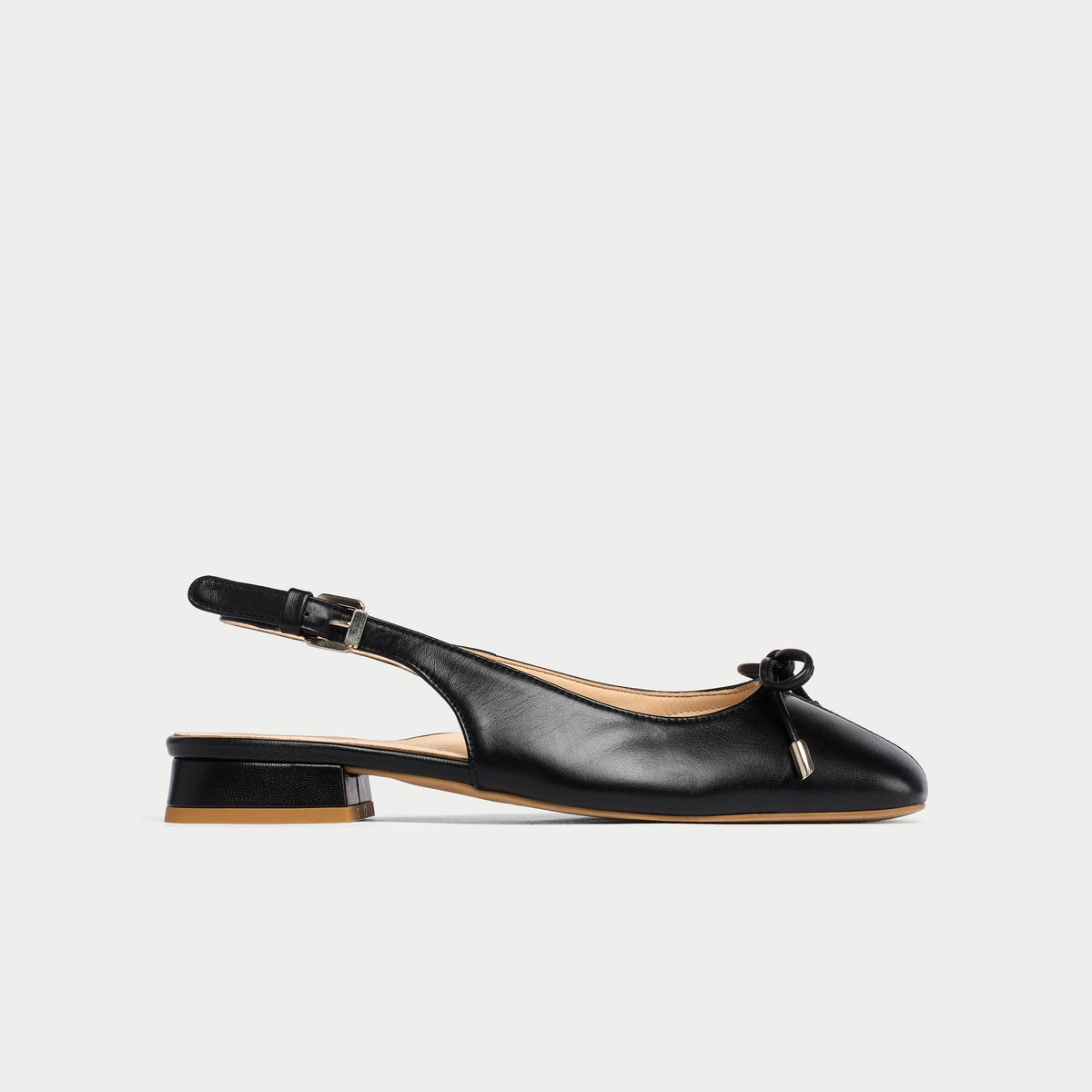 Petra - Black Leather Slingbacks (image 1)