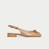 Petra - Taupe Leather Slingbacks