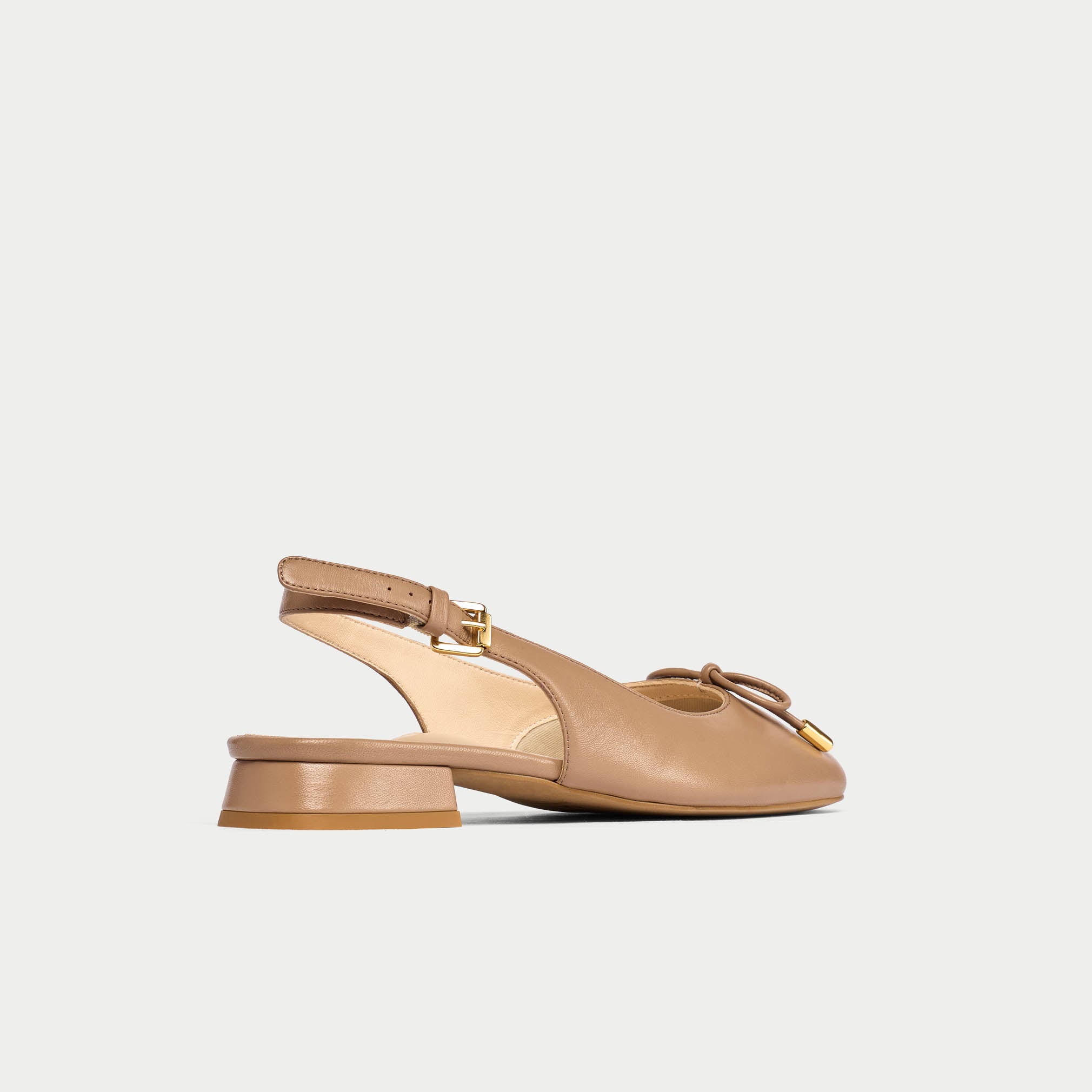 Petra - Taupe Leather Slingbacks