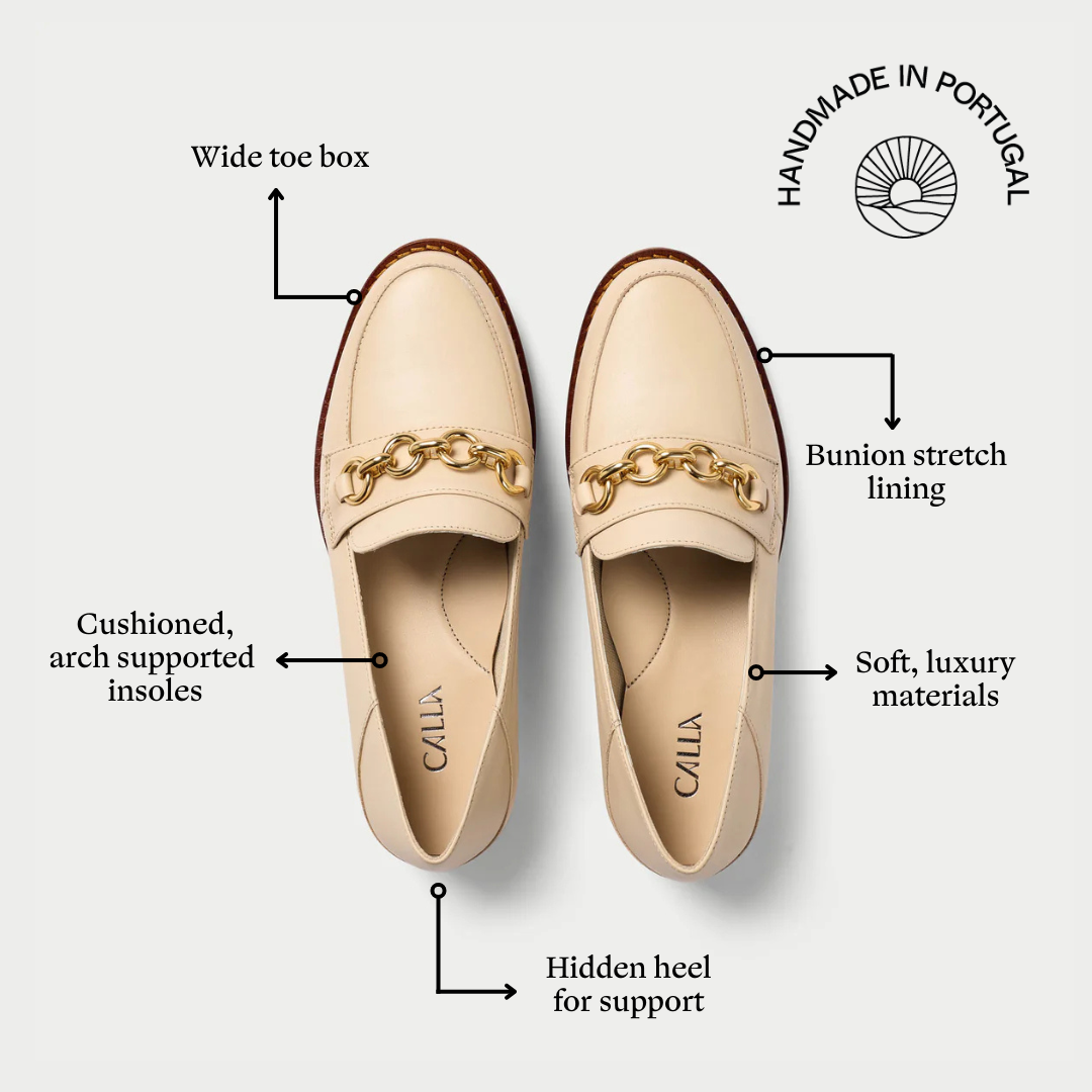 Rebecca natural leather loafer features