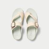 ruby off white leather sandals for bunions top view