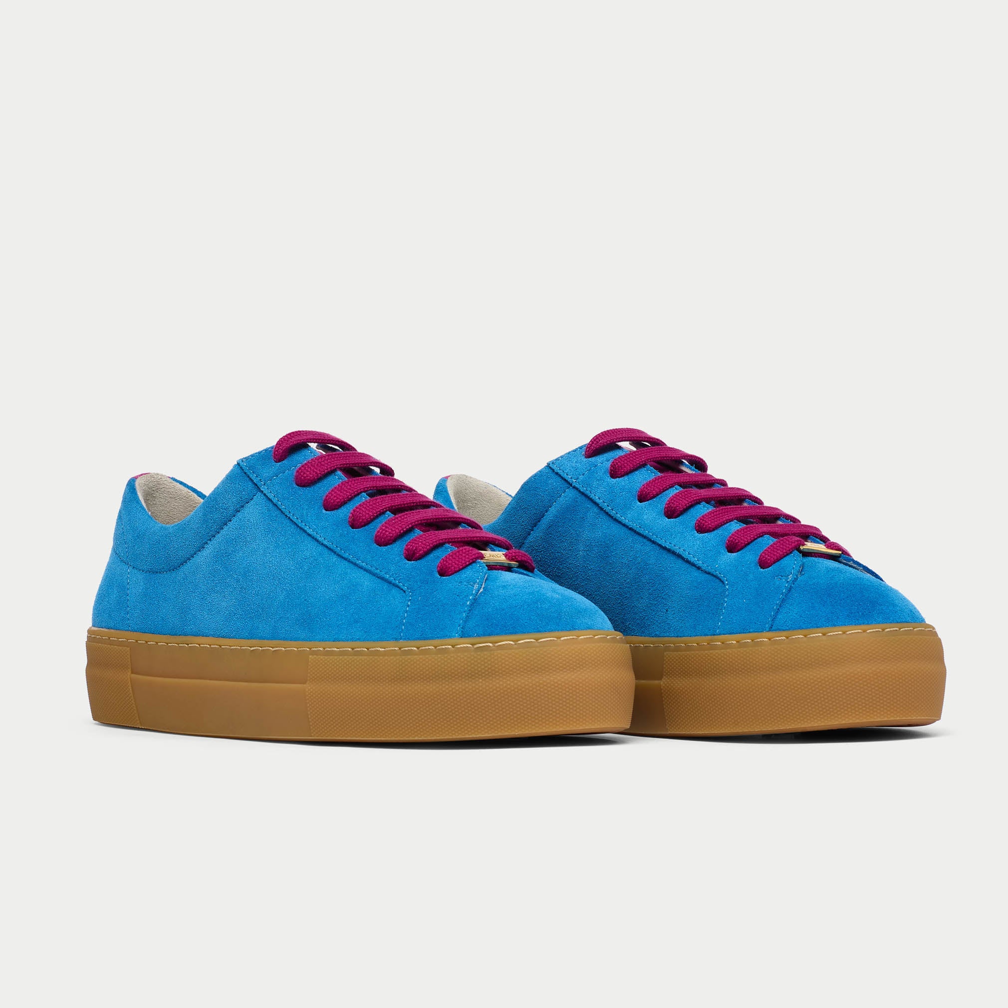 saturn blue suede trainers pair