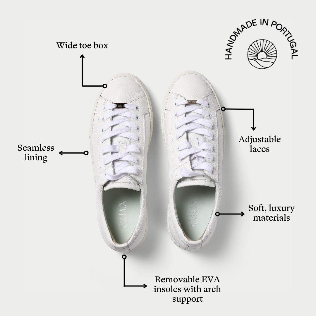 Saturn white sneakers features