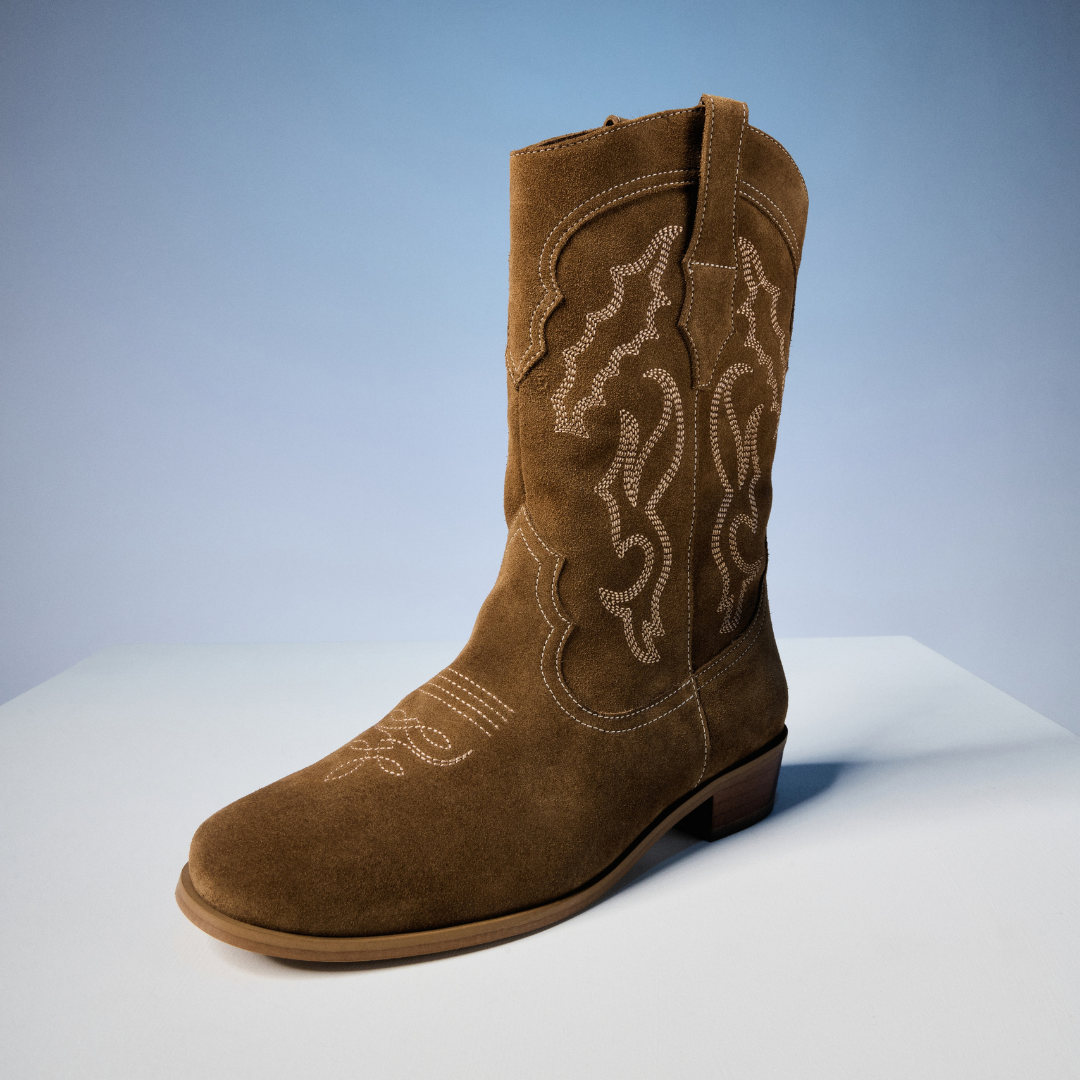 Savannah - Honey Suede Cowboy Boots