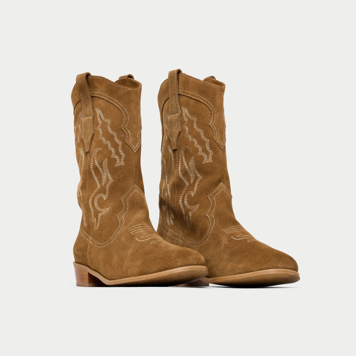 Savannah - Honey Suede Cowboy Boots