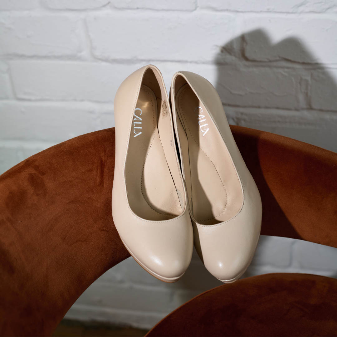 Sophia - Light Beige Leather Pumps (image 2)