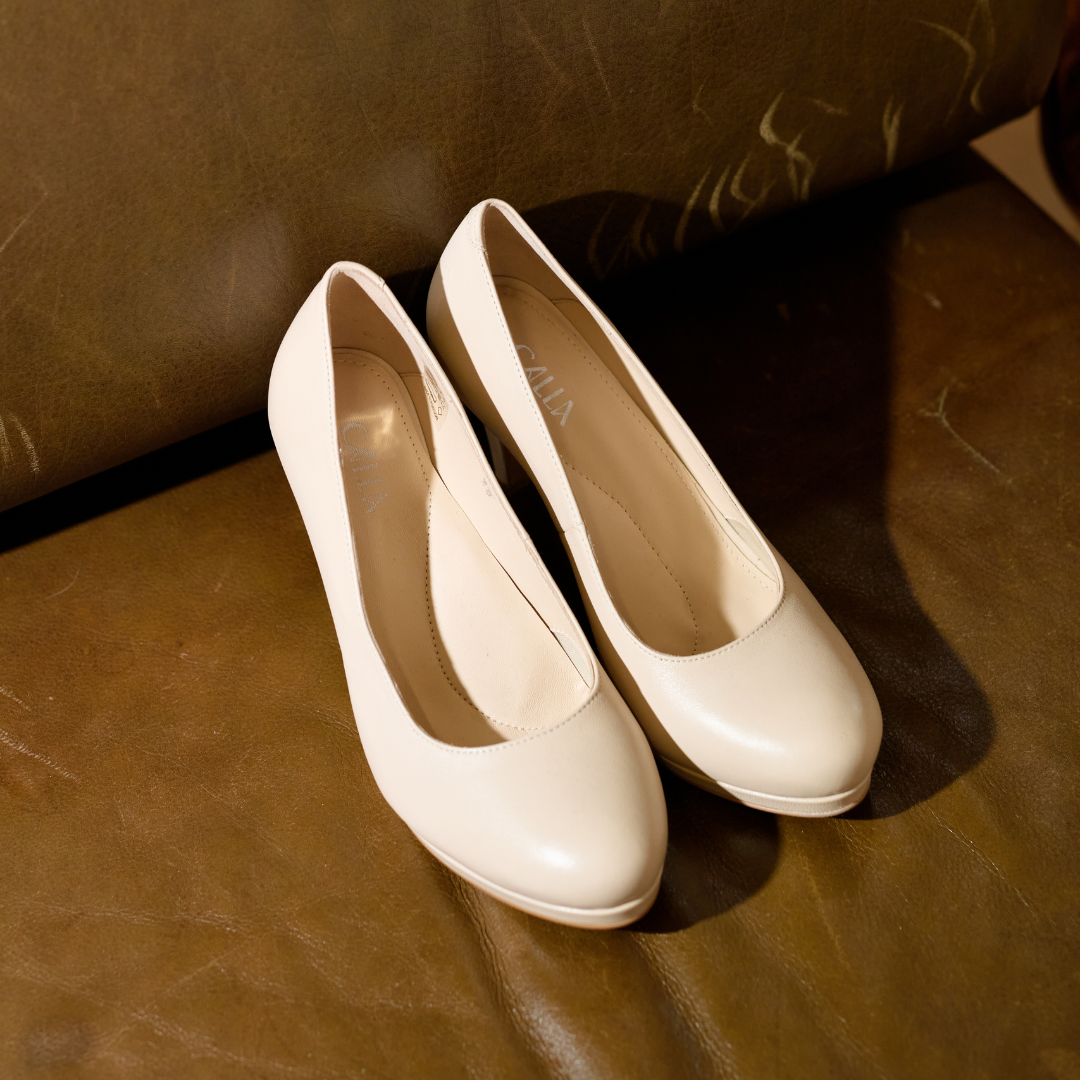 Sophia - Light Beige Leather Pumps (image 8)