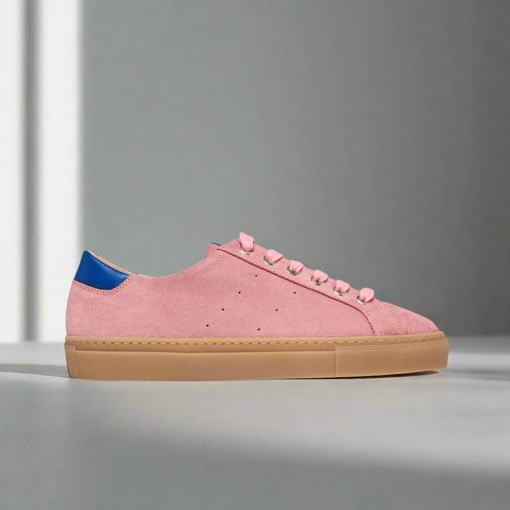 star peach suede trainers for bunions side view