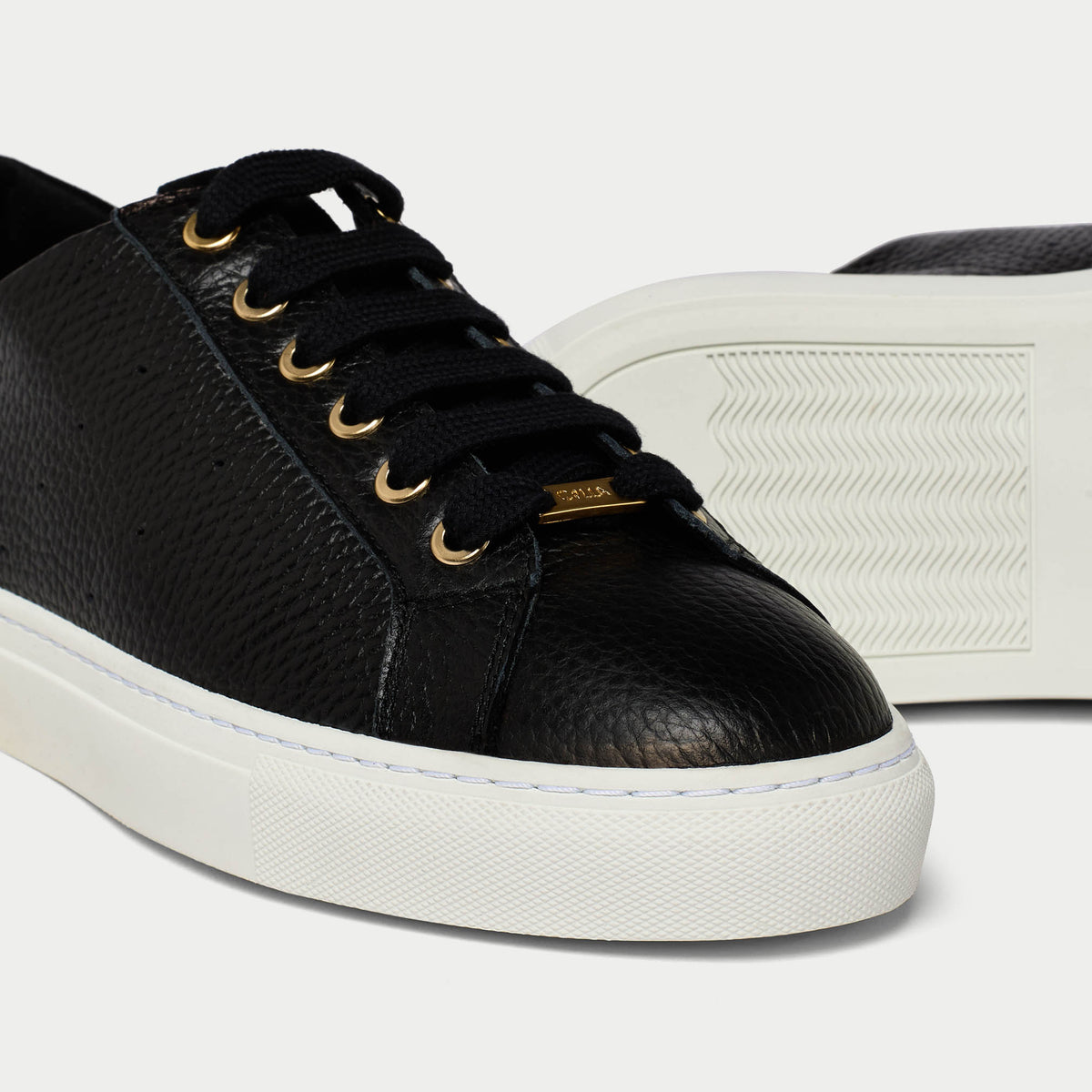 Star - Black Leather Wide Fit Sneakers (image 3)